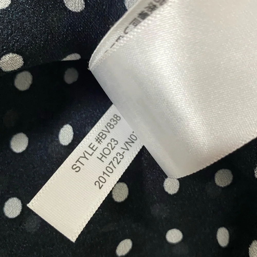 J.Crew Puff Sleeve Polka Dot Top in Lightweight Chiffon, Size Large